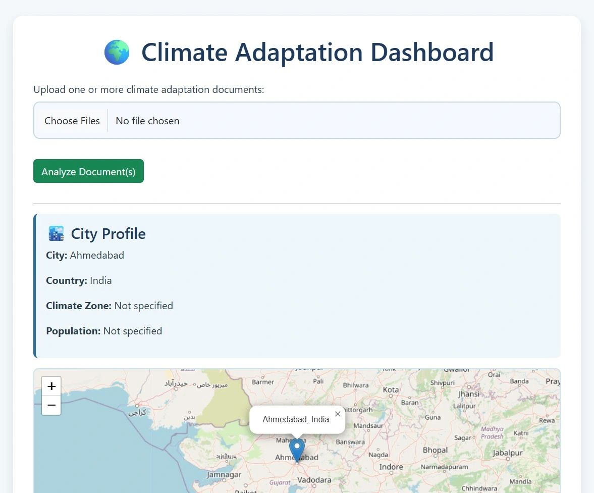 Climate adaptation mapping dashboard project preview