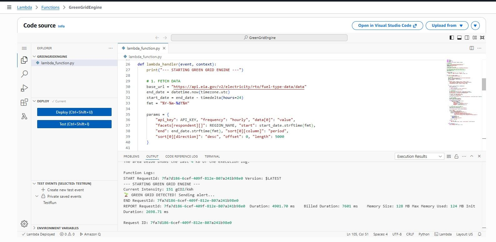Serverless Green Energy Arbitrage Engine project preview